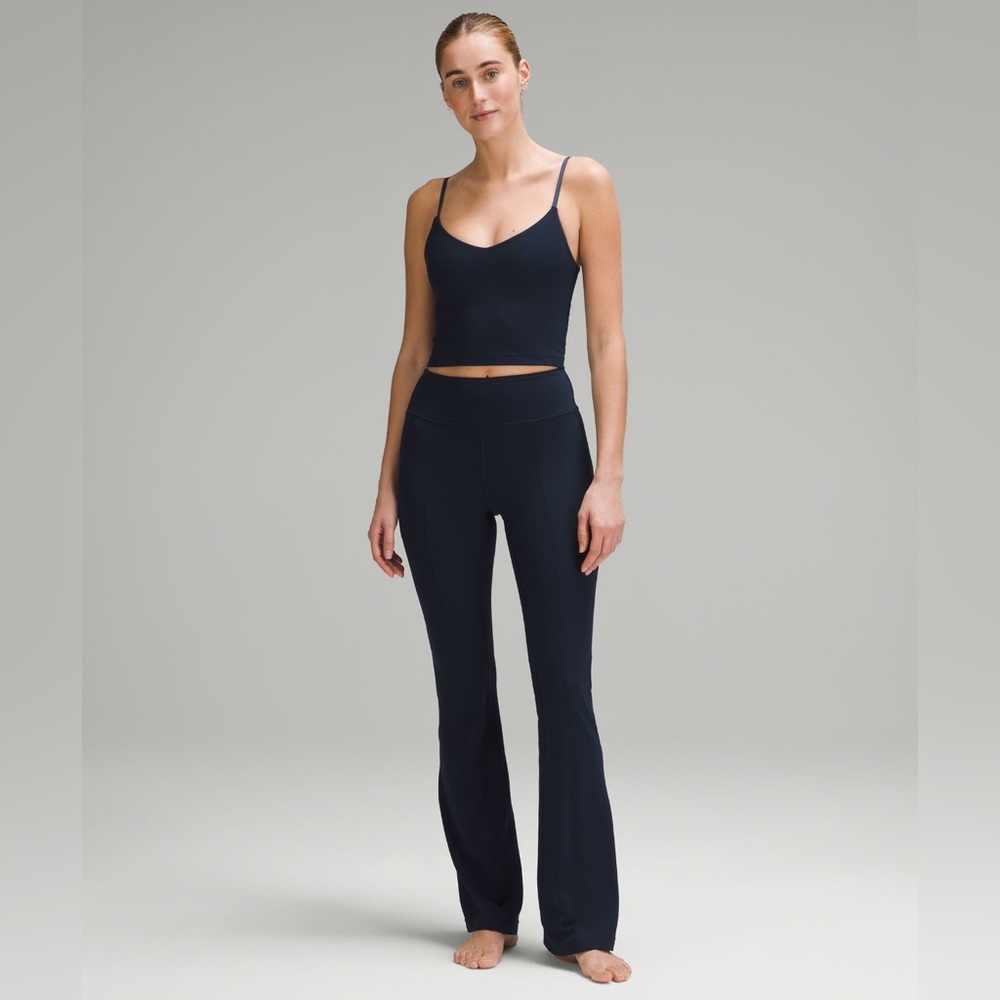 Lululemon Groove High Rise Flared Pants with pockets size 12 true navy